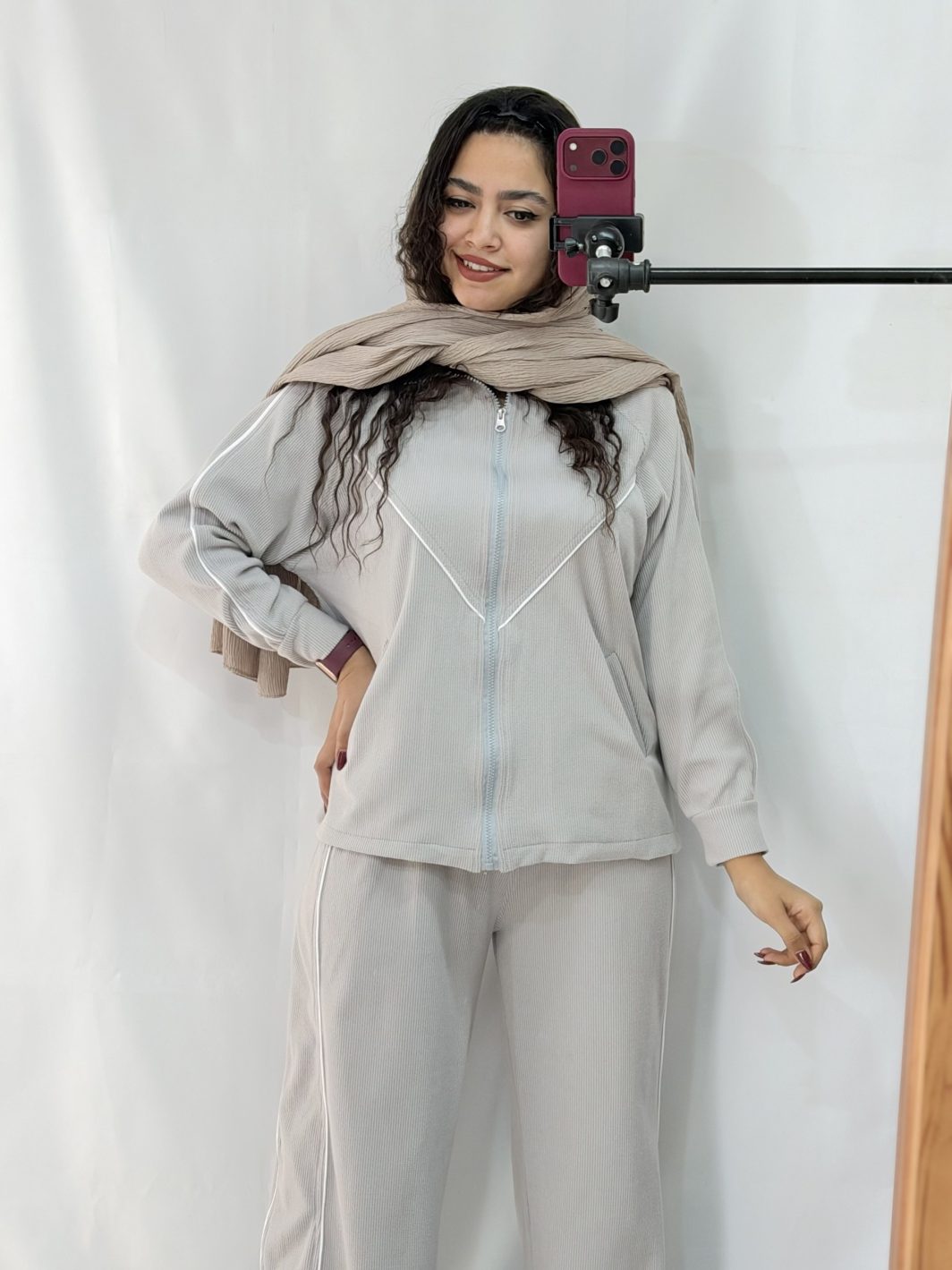 ست سویشرت + شلوار مغزی دوزی